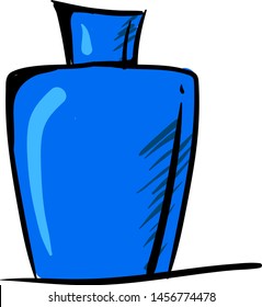Blue perfume, illustration, vector on white background