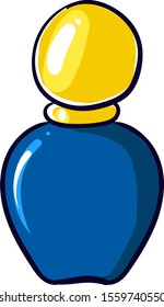 Blue perfume, illustration, vector on white background.