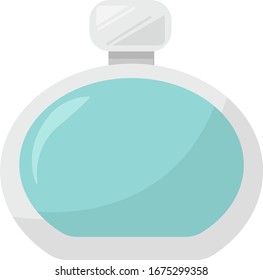 Perfume azul, ilustración, vector sobre fondo blanco.