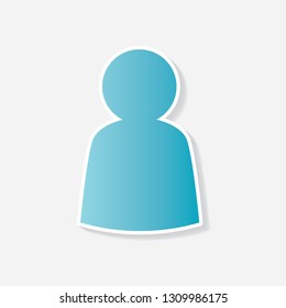 blue person icon- vector illustration