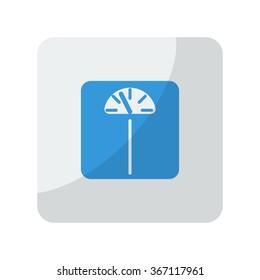 Blue Personal Scale icon on grey rounded square button on white