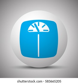 Blue Personal Scale icon on white sphere