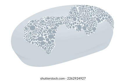 jabón personal azul. ilustración vectorial
