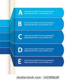 Blue Perspective Infographic Tabs on a White Background