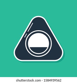 Blue Pet bed icon isolated on green background.  Vector Illustration