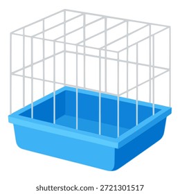 projeto de modelo de ilustração de vetor de cor plana de segurança de gaiola de animal de estimação azul
