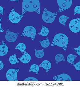 Blue Pet icon isolated seamless pattern on blue background.  Vector Illustration