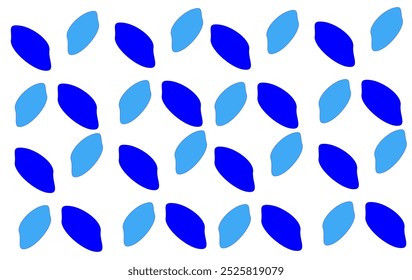 blue and blue petal pattern on a white background ,