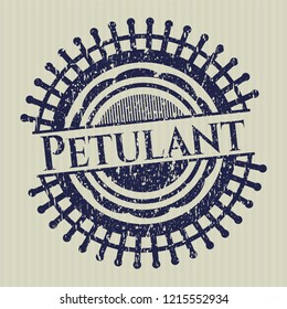 Blue Petulant rubber seal with grunge texture