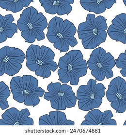 Patrón sin fisuras de diseño plano azul petunia 