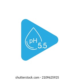 Blue ph icon, neutral balance skin, thin line web symbol on white background