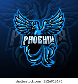 Blue Phoenix Esport Mascot Logo Design