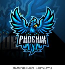 Blue Phoenix Esport Mascot Logo Design