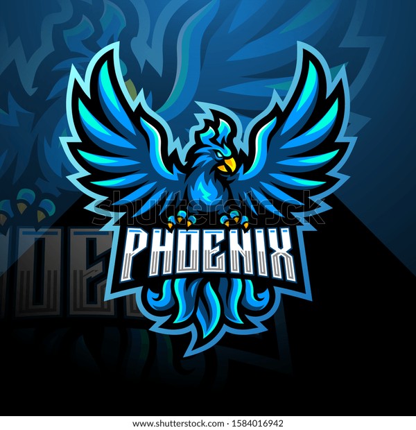 Blue Phoenix Esport Mascot Logo Design Stock Vector (Royalty Free ...