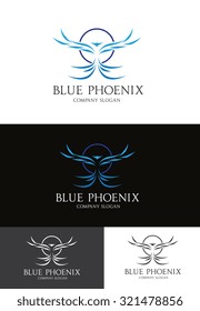 Blue Phoenix Logo Template