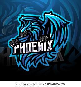 Blue phoenix sport mascot logo design