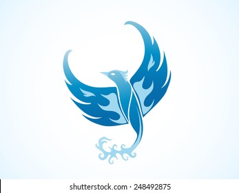 Blue Phoenix vector illustration.