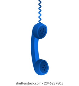 Blue phone hanging from above