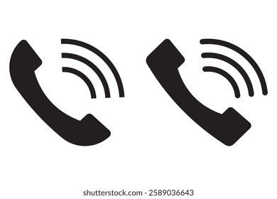 Blue phone icon, telephone icon vector