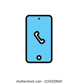 Vektor-Vektorgrafik mit blauem Telefon