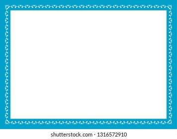 Blue photo picture art frame border passepartout vector simple