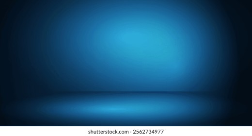 blue photo studio background with gradient in center for product presentation or people shoot