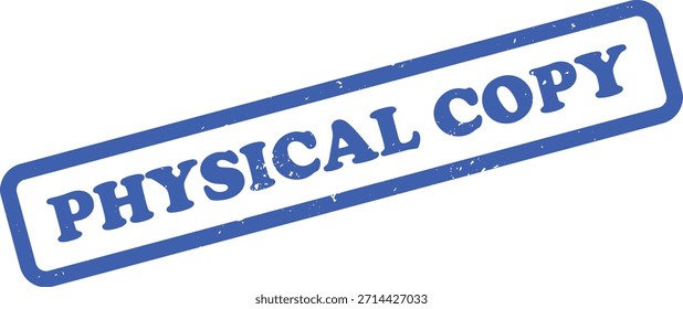Sello de copia física azul con una estética grunge y forma de rectángulo. Utilícelo para mostrar la autorización en documentos o diseños.