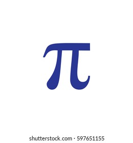 Blue Pi icon vector.