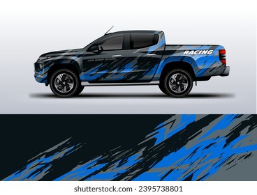 blue pick up truck car wrap livery wrap with printable file below