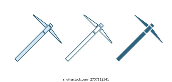 Blue Pickaxe icon isolated on white background.  Vector