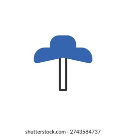 Blue pickaxe icon isolated on white background. Mining tool symbol. Vector illustration. Perfect for graphic design.
