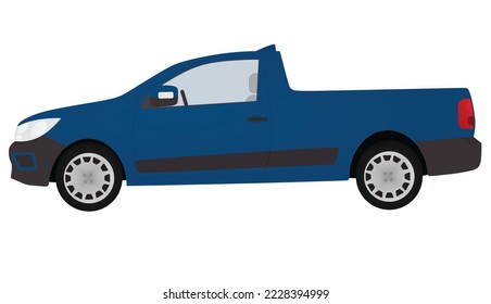 Blue pick-up car. vector illustration