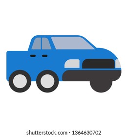 Blue pickup flat illustration
