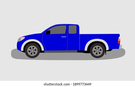 Blue Pickup Truck Showing Side View Stock Vector (Royalty Free ...