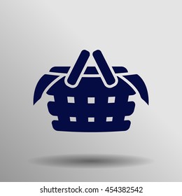 Blue Picnic Icon on a gray background