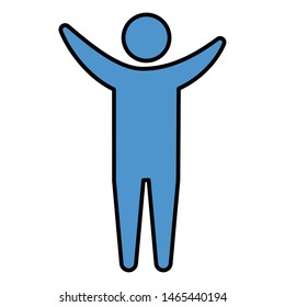 blue pictogram human man flat design white background vector illustration