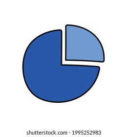 blue pie chart doodle icon