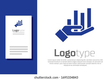 Blue Pie chart infographic icon isolated on white background. Diagram chart sign. Logo design template element. Vector Illustration