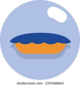 Cubierta azul, ilustración, vector sobre un fondo blanco.