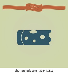 Blue Piece of cheese isolated 