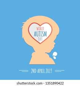 Blue piece of world autism day Free Vector