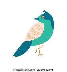 blue pigeon cute design over white