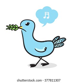 Blue  pigeon vector illustration