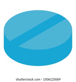 Blue pill icon. Isometric of blue pill vector icon for web design isolated on white background