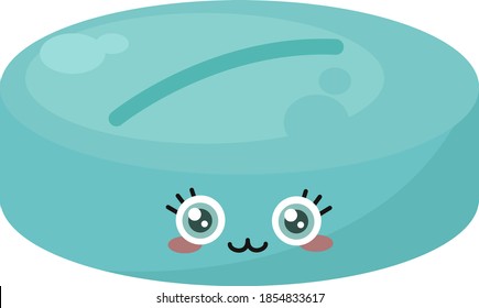 Blaue Pille, Illustration, Vektorgrafik auf weißem Hintergrund