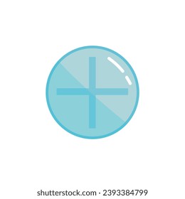 Blue pill on white background