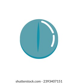 Blue pill on white background