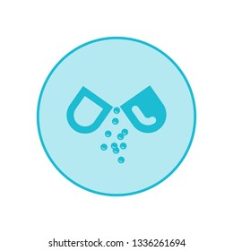 Blue Pill Pharmacy Symbol or Drug Round Vector Icon Isolated