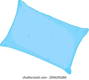 Blue pillow, illustration, vector on a white background.