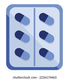 blue pills tablet over white